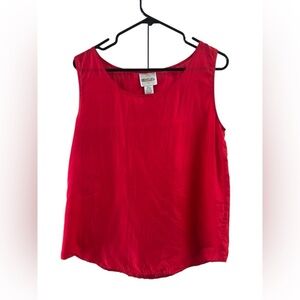 Red silk lightweight tank top